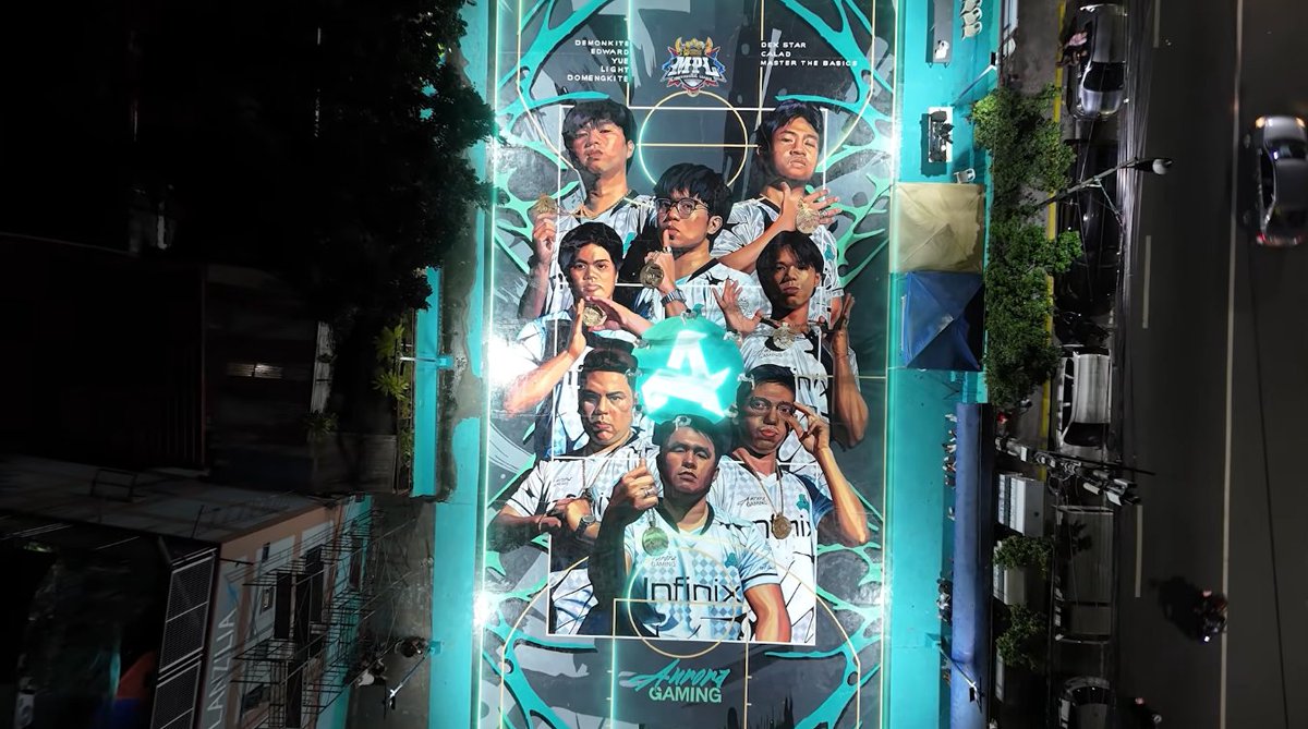 Chachariott's tweet photo. I'm glad that my colleagues were able to bring their vision to life.
The new basketball court in Manila is phenomenal.
Just like the Aurora MLBB PH roster 😏 https://t.co/ZEl9RUt19S