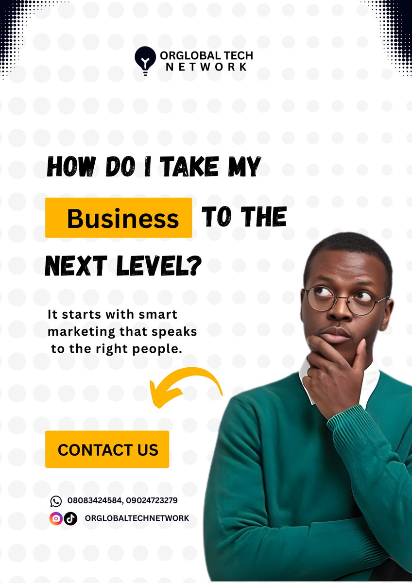 orglobalng's tweet photo. Every business wants growth, but growth comes from strategy, not guesswork.

 Smart marketing targets the right audience, delivers the right message, and creates meaningful engagement.

Take the next step and let’s help you reach the people who matter most. https://t.co/riUKrZ5gwV