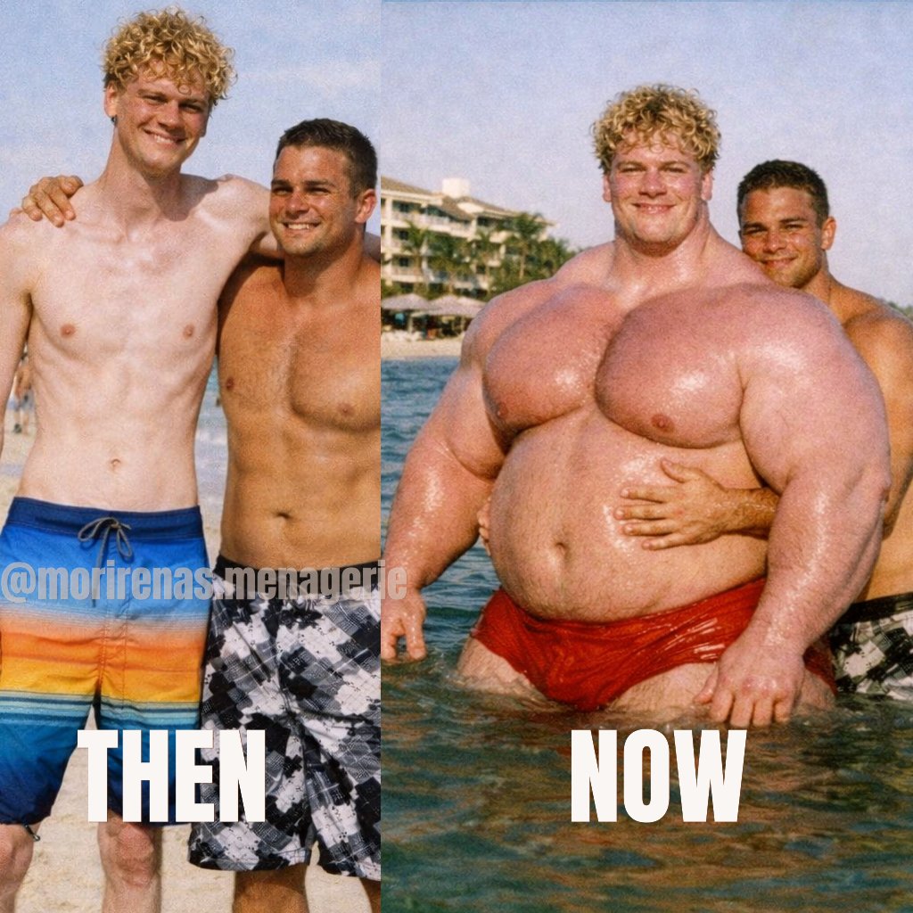 morirenasmenage's tweet image. Over the last four years, my boyfriend and I have been through thin... and thick!

#anniversary #gettingbig #transformationthursday #bulking #shirtlessguys #muscle