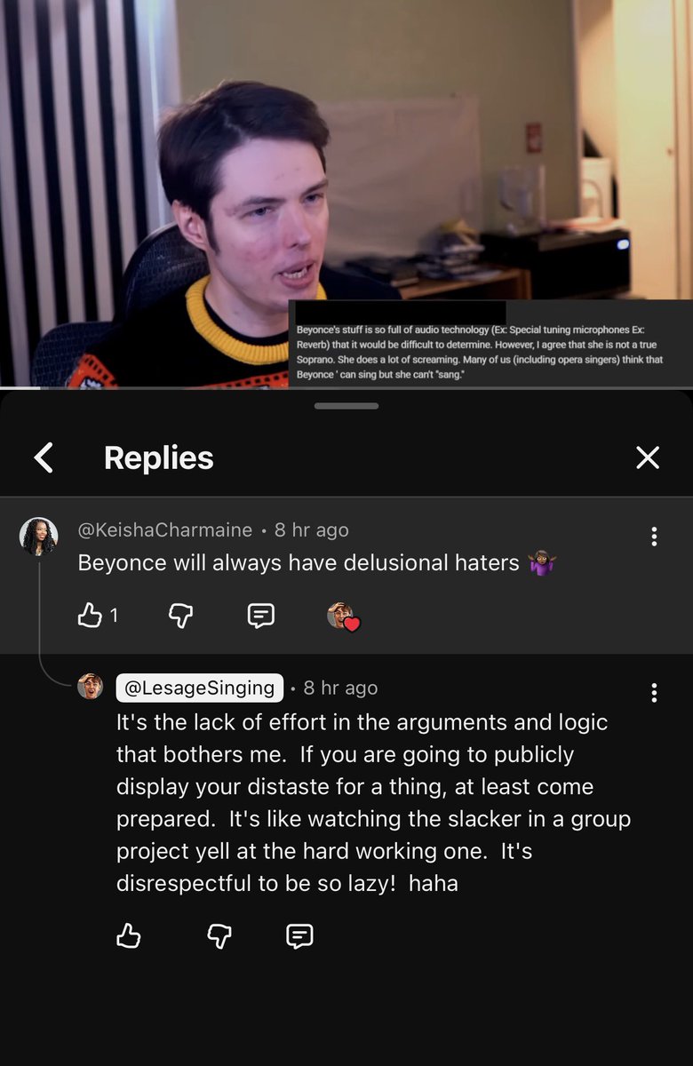 ourhermitage's tweet photo. Opera singer and music teacher, Lesage,  expertly educates Beyoncé’s haters who left hateful comments on his video about how extraordinary her vocal talent is.

Full video: https://t.co/PbktUOwNLr https://t.co/0b4Idng5o7