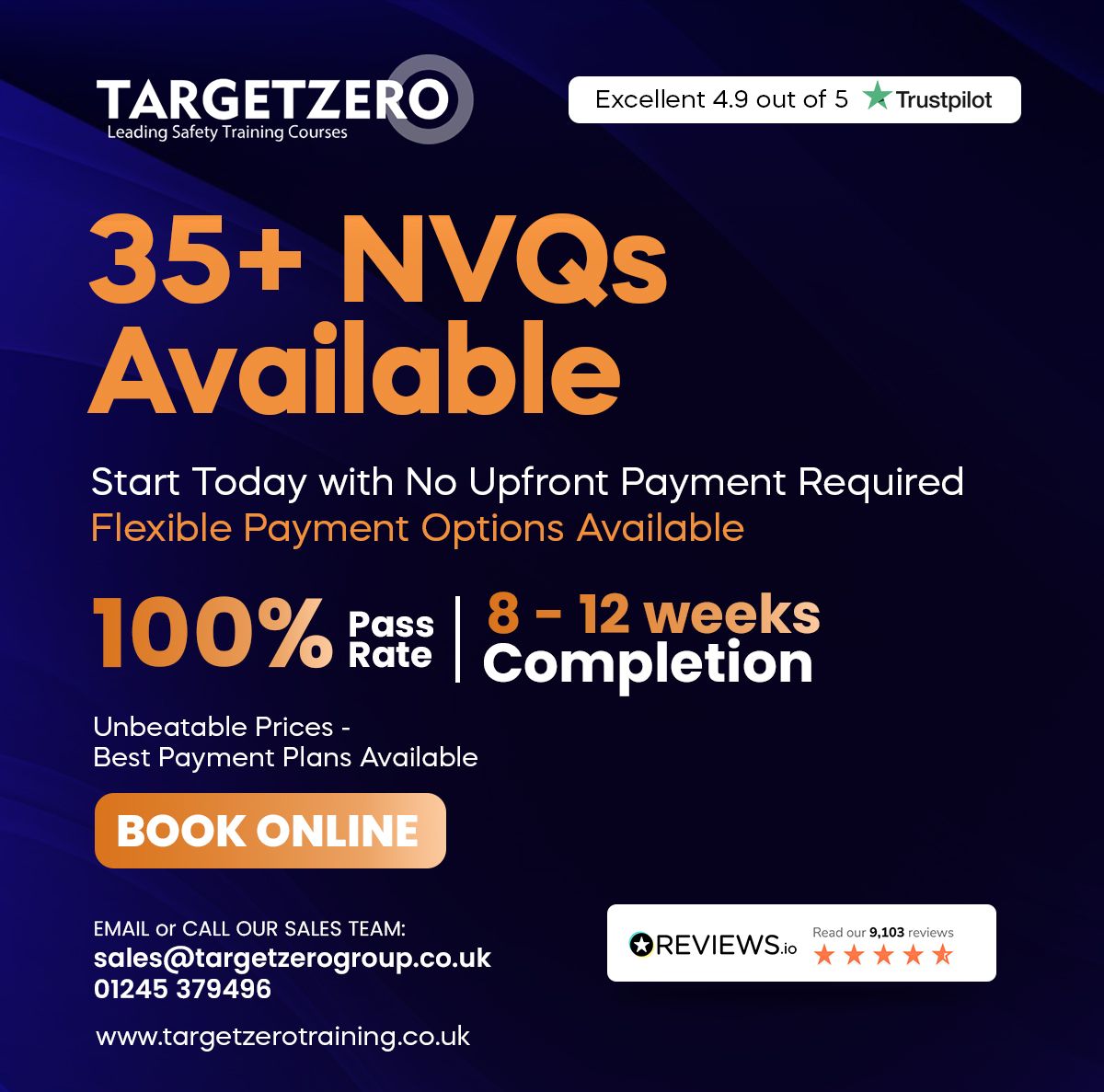TargetZero_Grp's tweet photo. 🏗️ 35+ NVQ Qualifications Available – Level 2 to Level 7

Start today – no matter where you are in your career.
📞 01245 379496
📧 sales@targetzerogroup.co.uk
🔗 https://t.co/oR44mz5pb6
#NVQ #ConstructionNVQ #CSCSCard #GoldCSCSCard #BlackCSCSCard #ConstructionTraining https://t.co/MG51pGckcf