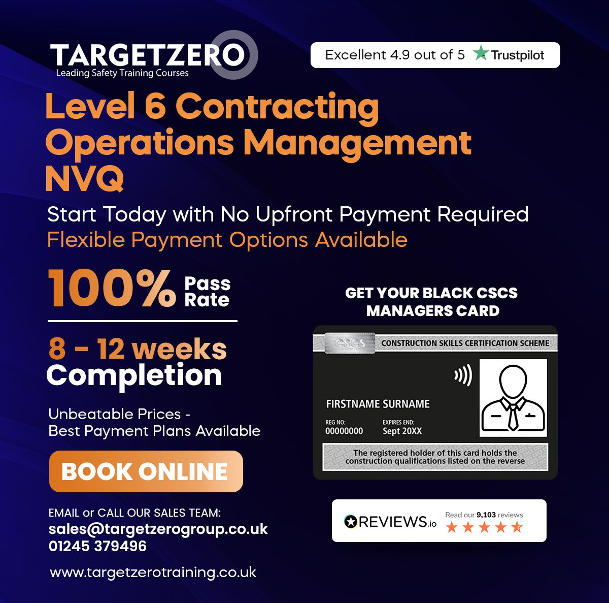 TargetZero_Grp's tweet photo. 🏗️ 35+ NVQ Qualifications Available – Level 2 to Level 7

Start today – no matter where you are in your career.
📞 01245 379496
📧 sales@targetzerogroup.co.uk
🔗 https://t.co/oR44mz5pb6
#NVQ #ConstructionNVQ #CSCSCard #GoldCSCSCard #BlackCSCSCard #ConstructionTraining https://t.co/MG51pGckcf