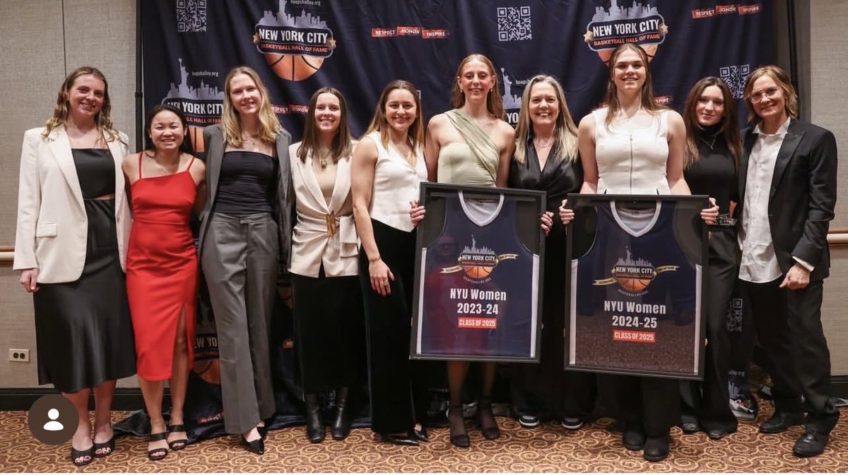 NYCHoopsnball's tweet photo. #NYU IS TAKING OVER THE HALL! 🏆🏀
History has been made as the @NYUWBB powerhouse squads have been officially inducted into the NYC Basketball Hall of Fame Class of 2025! 🗽We aren't just celebrating one team we’re celebrating a DYNASTY: 2023-24 2024-25 #NYU @hoopshallny https://t.co/JnPTPfZFEe