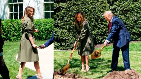 <a href="/OunkaOnX/">Ounka</a> Whatever happened to "drain the swamp"?
The swamp elites have torn down the East wing of the White House and are building a BALLROOM for themselves!
They paved over the Rose Garden grass.
Why?
Christian Louboutin stiletto heels.
Elites gardening in stilettos with a golden shovel