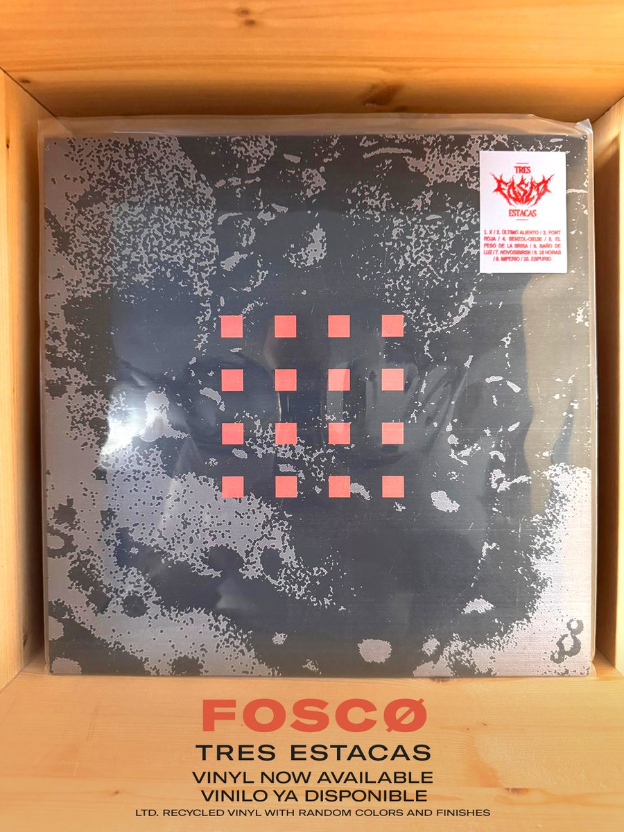 TormoRecords's tweet photo. ¡EL VINILO DE FOSCØ YA ESTÁ DISPONIBLE!
FOSCØ – “3 ESTACAS”
Vinilos reciclados, con colores y acabados completamente aleatorios durante toda la tirada. Cada copia es única.
Consíguelo ya en https://t.co/OsqiE5XlZ3

#fosco #tresestacas #tormorecords #screamo https://t.co/OpQac5cACV