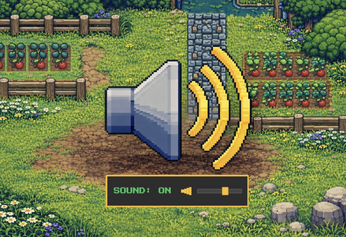 Sound update is live in Pixel Valley Farm.

pixelvalley.farm

We added in game sound effects and background music, each location now has its own atmosphere.

Farming, rewards, interactions on <a href="/solana/">Solana</a> all feel more alive, test the game in different locations and tell us