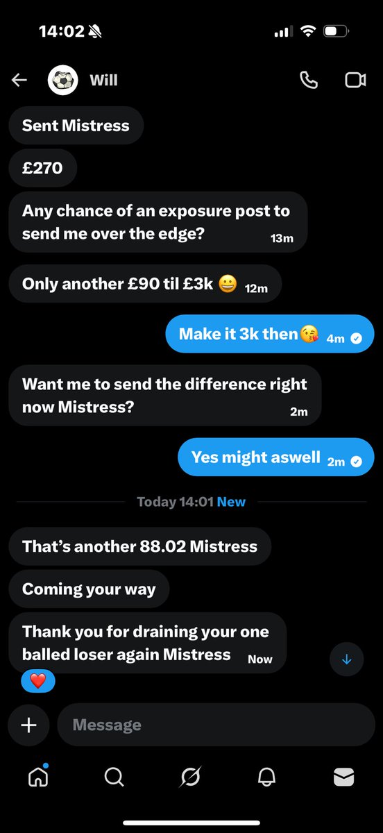 He always comes back to me🧎

Hit 3k with my one balled loser! Always such a good boy for me😉😘