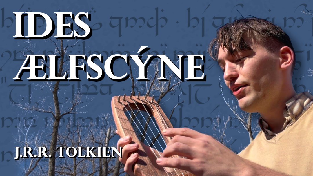 Tolkien wrote several songs, but only one in Old English. In a recent video, I played this song to the lyre at the end, and got requests to release it as a separate video.

Here is Tolkien's sad "Ides Ælfscýne" song, performed in full: youtu.be/yVzGH9zXNk4?si…