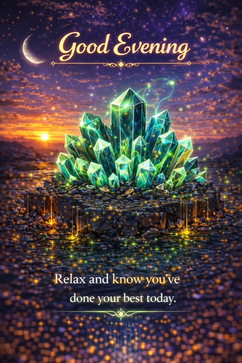 Good evening 🌙🔮 
Let these crystals hold whatever the day tried to throw at you.
You've done enough—time to glow softly into the night.