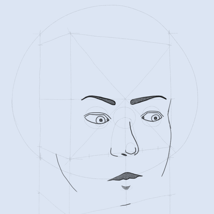SweetGab_'s tweet photo. Now, only the main elements of the face are slightly inclined to the left. Tough, but possible. #art #artmoots #digitalart #drawing #learntodrawin30days https://t.co/sqVdf3AIPt