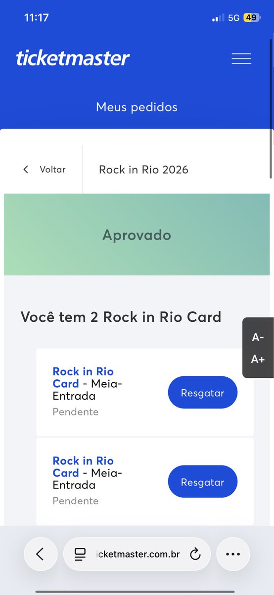 VENDO 2 ROCK IN RIO CARD MEIA ENTRADA PCD E ACOMPANHANTE PCD PELO PREÇO QUE PAGUEI 

R$795,00 (397,50 CADA)

STRAY KIDS AVENGED SEVENFOLD ELTON JOHN MAROON 5 DEMI LOVATO PROCURO INGRESSO