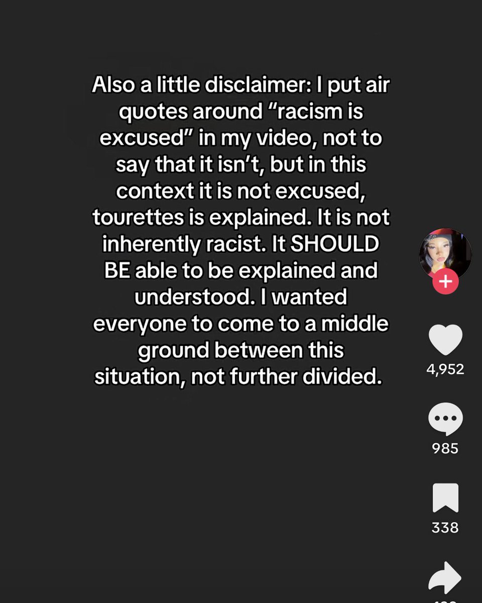 This impressive and articulate young lady, who took the time to explain Tourettes to people, has now been bullied off social media.

She is accused of “putting her disability over being black” &amp; not standing in solidarity with her black community.

I have no words 🤯🤡🌍🤦🏼‍♀️

If