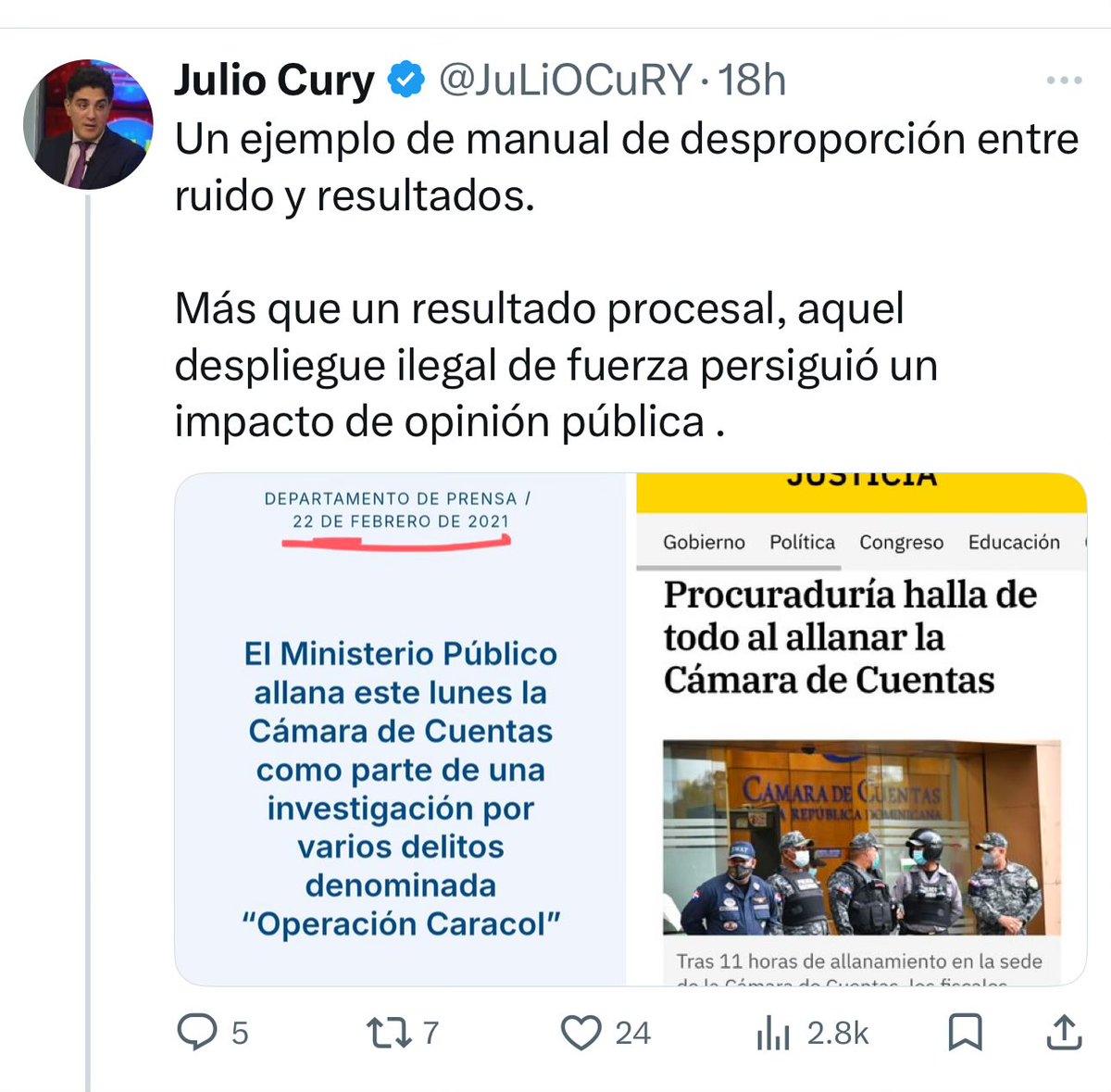 Pero verdad , y que fue lo todo que encontraron cuando Mirian Germán ordenó allanar ala Cámara de Cuentas atento a ella y los que le ordenaron hacerlo ?