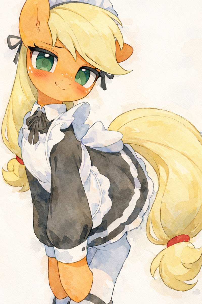 おかえりなさいませご主人様。今日も1日お勤めご苦労様です。
#MLP #AppleJack