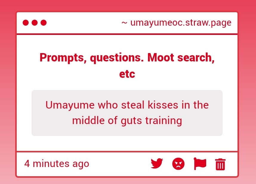 DailyUmaOcs's tweet photo. —♡
#umymprompt

Umayume who steal kisses in the middle of guts training https://t.co/WNZQ3zi2Ra