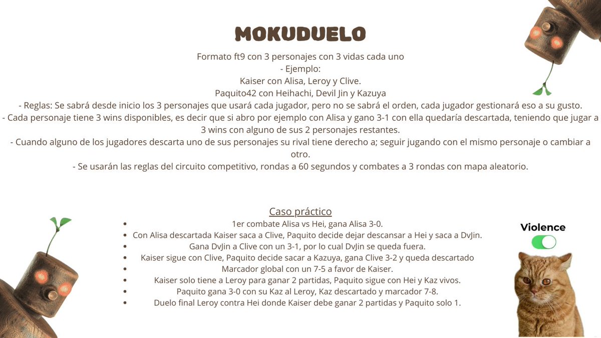 Les presento el MOKUDUELO, te consideras un jugador versátil? Ven a demostrarlo!
Los interesados en participar que dejen un comentario en este tweet y los iré apuntando, cuando tengamos suficientes interesados iremos acordando fechas
Cualquier duda tengo MDs abiertos