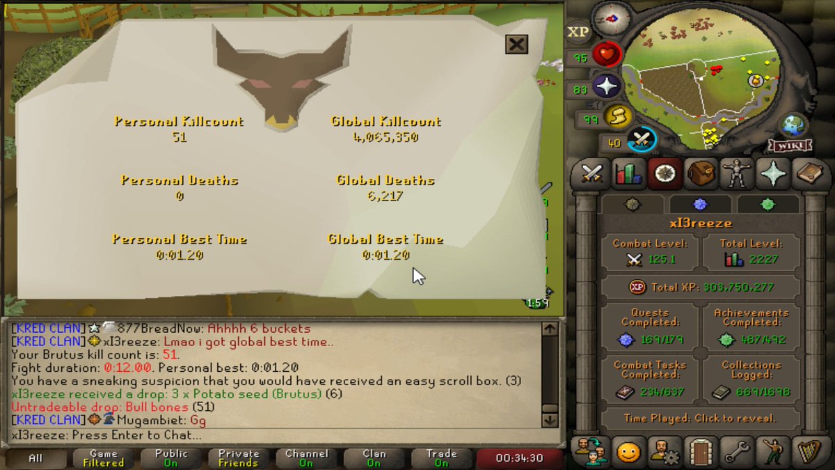 OSRS Brutus PB matches world Best :D #osrs #brutus