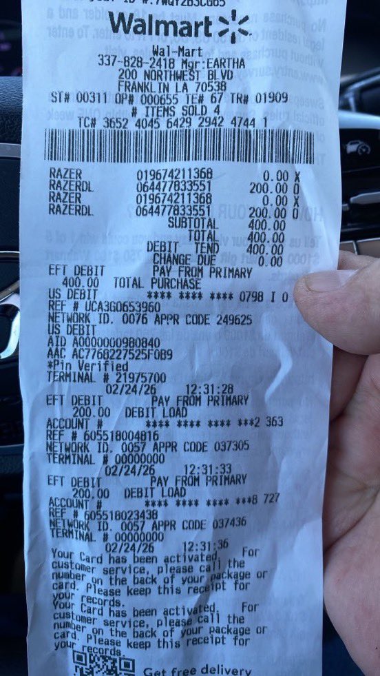 corrina69533's tweet photo. Got this this afternoon at work newly purchased $200X2 I will pick in CS https://t.co/dQ5qRoOtyw