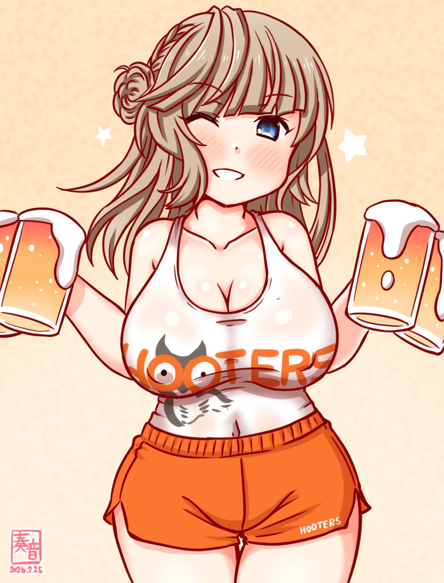 「私～、持ってきま～す! ねっ? 飲むでしょ?」

遅刻+20分
#艦これ版真剣お絵描き60分一本勝負_20260225
#レンジャー 