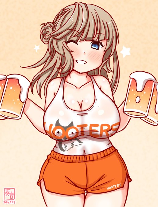 「私～、持ってきま～す! ねっ? 飲むでしょ?」

遅刻+20分
#艦これ版真剣お絵描き60分一本勝負_20260225
#レンジャー 