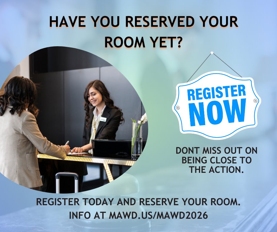 MO_WkDev's tweet image. Have you reserved your room yet? 🏨

Event and hotel information is now live! Register for both at mawd.us/mawd2026

#mawd2026 #moworkforce #tomorrowsworkforce