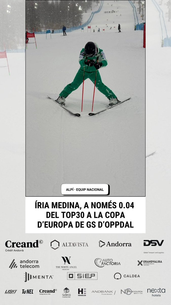 FAEAndorra's tweet image. ALPÍ · #ÍriaMedina frega els punts de Copa d’Europa: 31ª a 0.04 a #Oppdal 🇳🇴.

INFO ✅ fae.ad/iria-medina-fr…