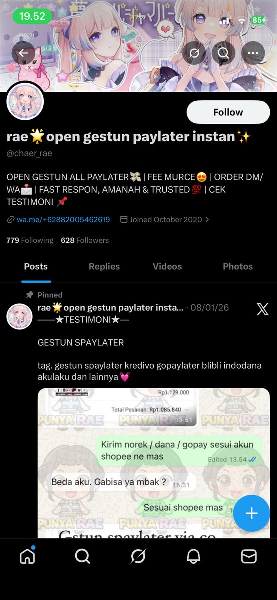 gdby1111981's tweet photo. Ada yang bisa bantu lacak makhluk sialan ini gak yaa? sialan ini habis nipu gestun pake gopaylater untuk bayar tagihan bpjs kesehatan.

Akun : @chaer_rae 
No.Telp : +62 882-0054-62619

#zonauangᅠ #zonajajan #gestun https://t.co/vDItR5fyqv