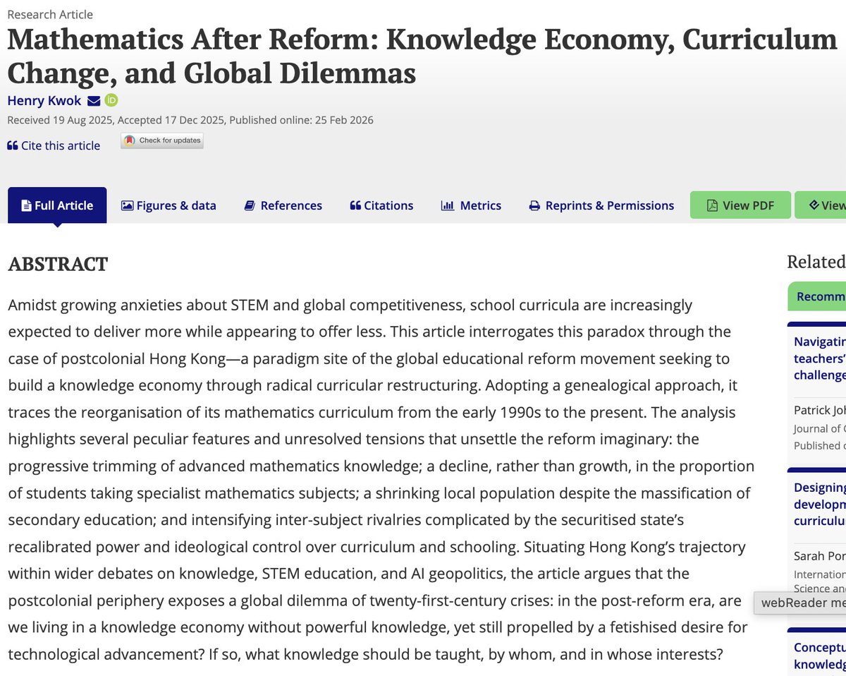 Journal of Curriculum Studies (JCS official) tweet media