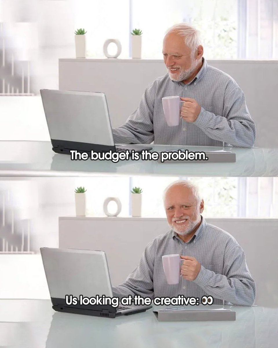 kovaldDigital's tweet photo. “Let’s increase the budget.”
Sure… but have we looked at the creative? 👀

Sometimes it’s not about spending more.
It’s about saying the right thing, the right way, to the right audience.

#MarketingMeme #CreativeMatters #PerformanceMarketing #kovald #DigitalMarketingHumor https://t.co/roW8NY383w