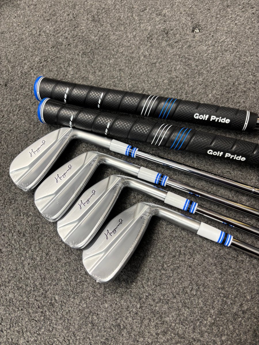 GNgolfpro's tweet image. On the bench…😍😍⛳️ ⁦@Haywoodgolf⁩ PD1 irons with MotorSport ferrules #golf #customfit #custombuilt #NSgolftech