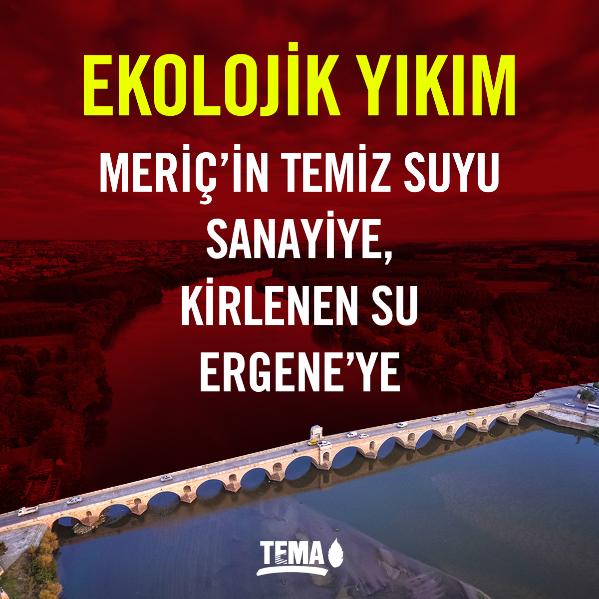 temavakfi's tweet photo. ❗Verimli toprakları ve su varlığıyla bilinen Trakya, bugün ciddi çevresel risklerle karşı karşıya.

ÇED Olumlu kararı verilen Endüstri Kullanma Suyu Temini projesiyle, yılda 227 milyon m³ su Edirne’den Tekirdağ sanayisine taşınacak;

📍516 hektarlık alanda kum ve taş ocakları açılacak
📍Yüzlerce kilometre boru hattı döşenecek
📍Yoğun hafriyat çalışmaları yapılacak
❗ Meriç havzasında çiftçilerin suya erişimi zorlaşacak
❗Kullanılan temiz su kirlenerek Ergene’ye boşaltılacak

📢 Trakya için yaşam diyor; suyun bir hammadde değil, yaşamsal bir varlık olduğunu hatırlatıyoruz.

#Trakya #ErgeneHavzası #MeriçNehri

@TCTarim  @csbgovtr