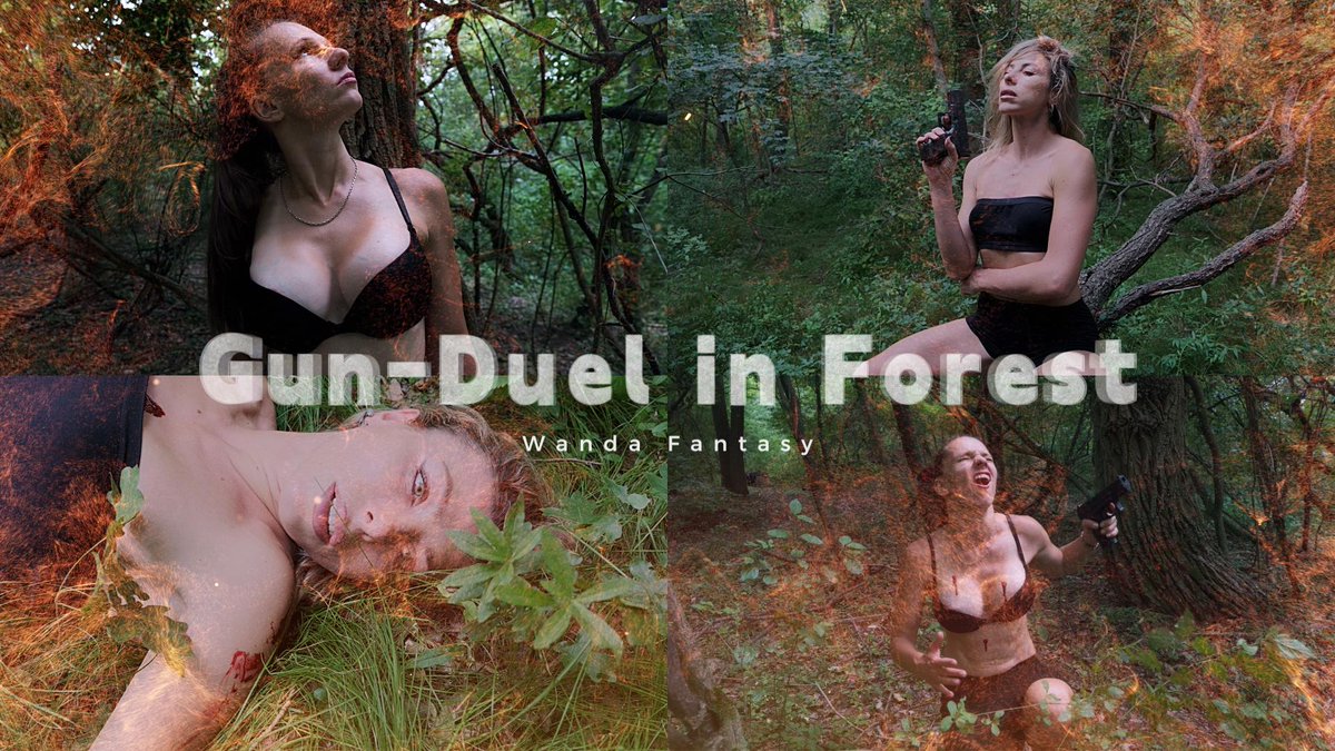 WandaNova8's tweet photo. Hi,
new short-film: "Gun Duel in Forest"
Buy here: https://t.co/CscVb5Muaw
#gungirls #gungirl #gunslinger #gunduel #gunfight #gunfun #shortfilm #femalevsfemale #heartshot #bellyshot #peril #demise #spygirl https://t.co/aGT51fkyQQ