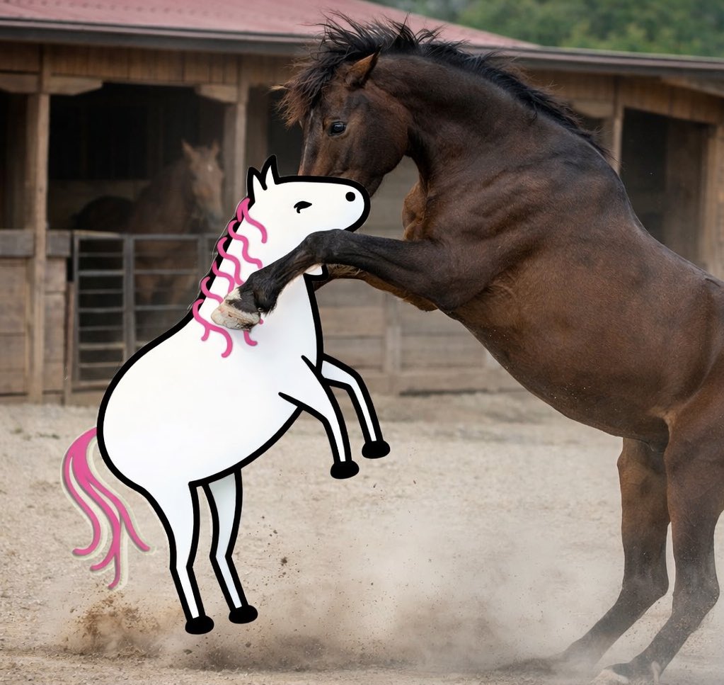 $Solbiscuit: actual horse. Eats hay. Touches grass. Exists in real life.

$Pippkin: looks like someone drew a horse from memory while on 2 hours of sleep and pure vibes.

One of these horses is real. The other is a Microsoft Paint hallucination. I’ll let you guess which is which.