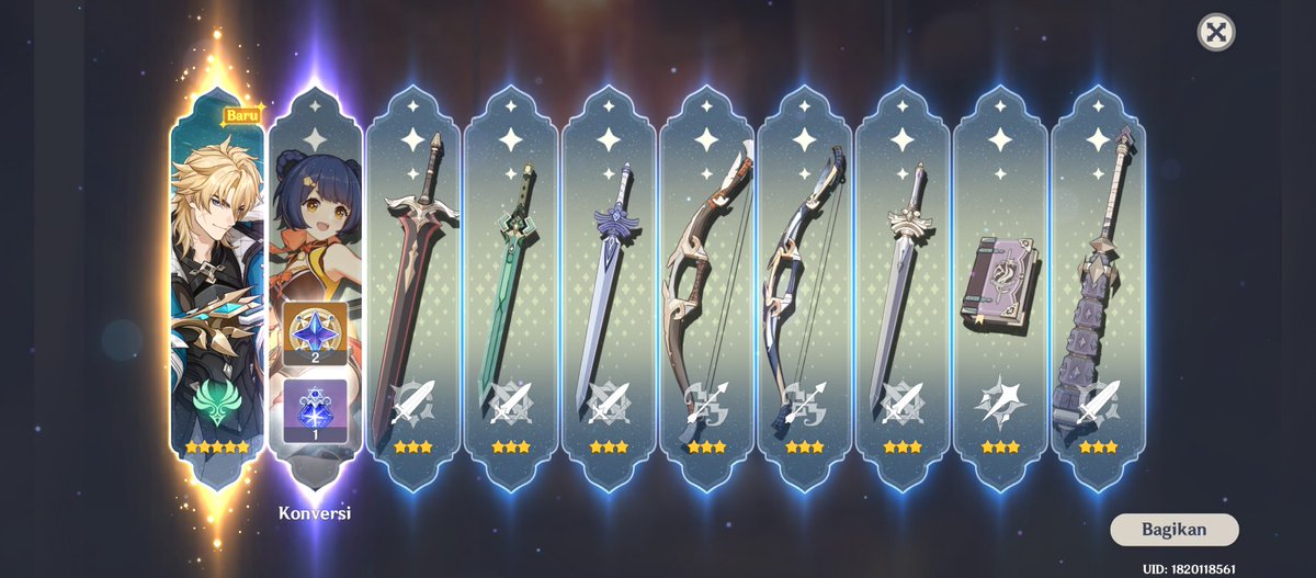 Yah yah thanks hoyo dengan 10 kali pull pertama qwqwqwqw