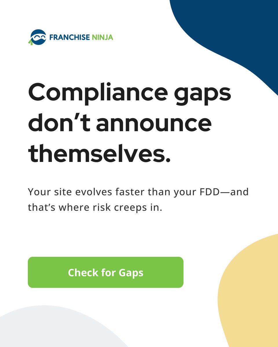 Franchise_Ninja's tweet image. The biggest risk on your website may be invisible. Franchise Ninja runs monthly scans to catch FDD mismatches between your site and financial disclosures—so issues get fixed before they turn into compliance problems. 

zurl.co/n2pEQ 

#FranchiseCompliance #FDD