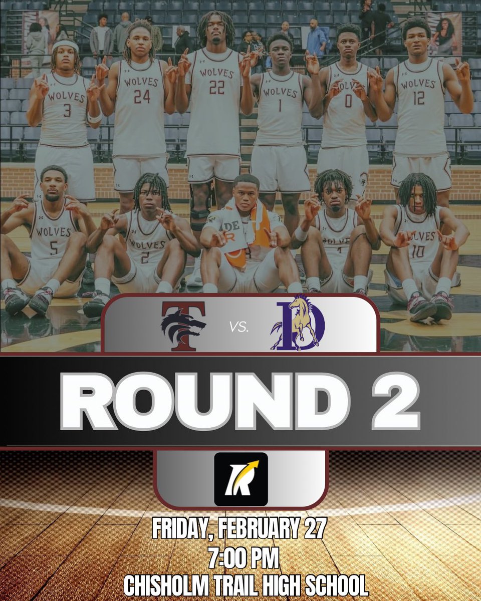 TviewBasketball's tweet photo. 🚨 ROUND 2 🚨

🗓️ Friday, February 27
🆚 Denton
📍 Chisholm Trail HS
🕚 7:00 PM https://t.co/ChMfKLoW3F