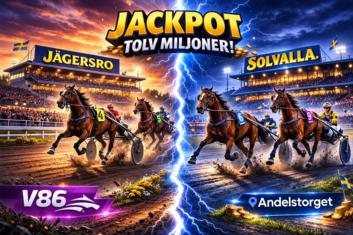 Ruskigt trevlig onsdagskväll väntar, det när vi serveras jackpot på #V86 om hela TOLV MILJONER KRONOR. Kom så, underbara onsdagskväll! 💰

HÄR SPELAR NI V86 MED OSS I KVÄLL: atg.se/butik/gotthorn…