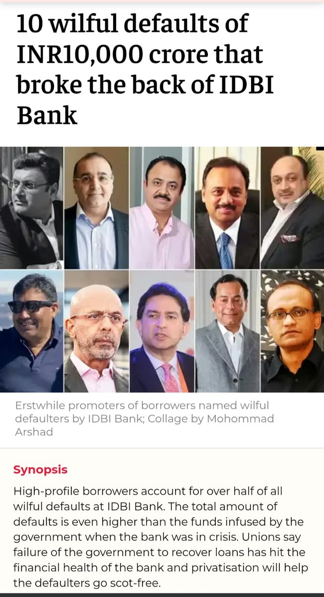 With the privatisation of IDBI all those cronies who have looted hard earned savings of the IDBI will be scot free !
#StopPrivatizationOfIDBI
 Informed citizens of the country should arrest this privatisation &amp; raise the voice so as to compel the govt to book them.<a href="/RBI/">ReserveBankOfIndia</a>