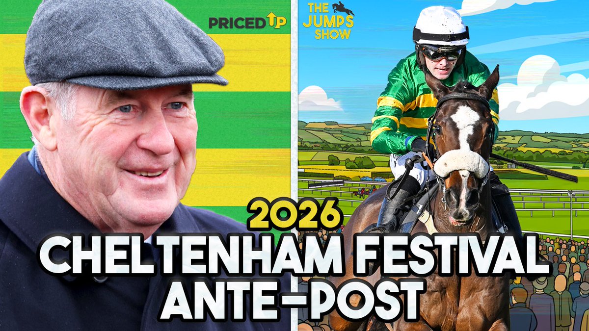 TheJumpsShow's tweet photo. 🚨 Episode 8 of our CHELTENHAM FESTIVAL ANTE-POST series powered by @PricedUpBet is LIVE!

This week @JakePriceRacing, @TomBull4 &amp; @Overandclear return for a HANDICAP WEIGHTS SPECIAL!

✅ Handicap Weights
✅ Constitution Hill
✅ Selections @ 40/1, 8/1 &amp; 5/1

Out NOW below ⬇️