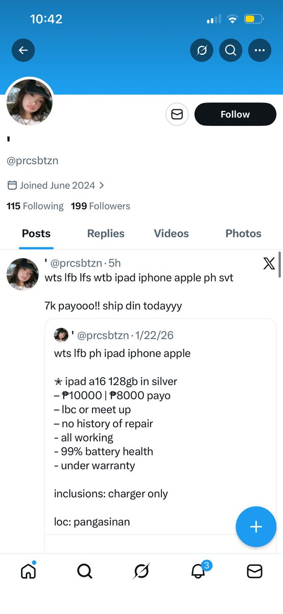 ark3zi's tweet photo. na-call out ka na pala, ayaw mo pa paawat. Talagang iniba mo pa username mo. What for? To continue scamming people? Hindi ka kaya karmahin niyan?😆

hindi ko alam kung ilan na na-scam mo pero tigilan mo na sana. You’re using other identity pa without them knowing, lala mo. https://t.co/SI1tGwiYVv
