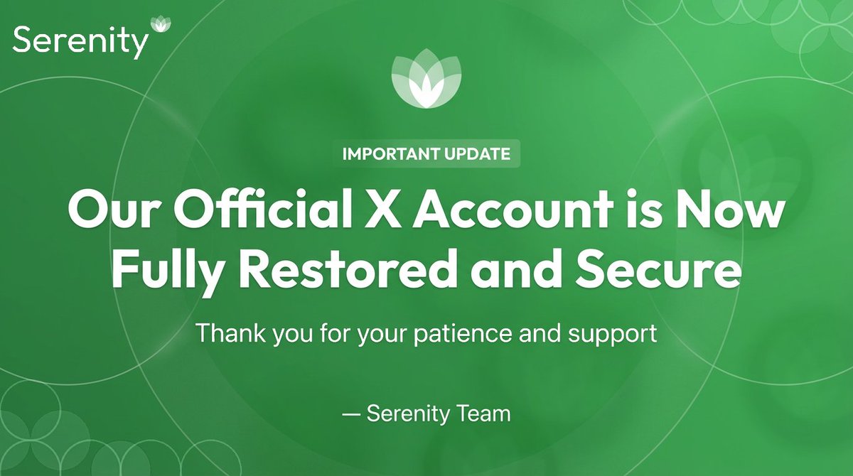IMPORTANT UPDATE 

Dear Community,

After sustained legal  enforcement efforts extensive collaboration and support from X,  meticulous security work, continuous blockage of the hackers action, we  have successfully exhausted him and managed to regained access to our  official X