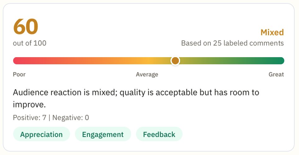 defiadda's tweet photo. Bitcoin’s going sideways. We’re not.

Meet FanDecode — our AI tool that turns YouTube comments into clear insights.

📊 Sentiment breakdown
🔥 Top themes
❓ Viewer questions
💡 Fresh video ideas

Stop guessing what your audience wants. Start knowing.  https://t.co/61in73kj8Y https://t.co/7ThrMWdvFV