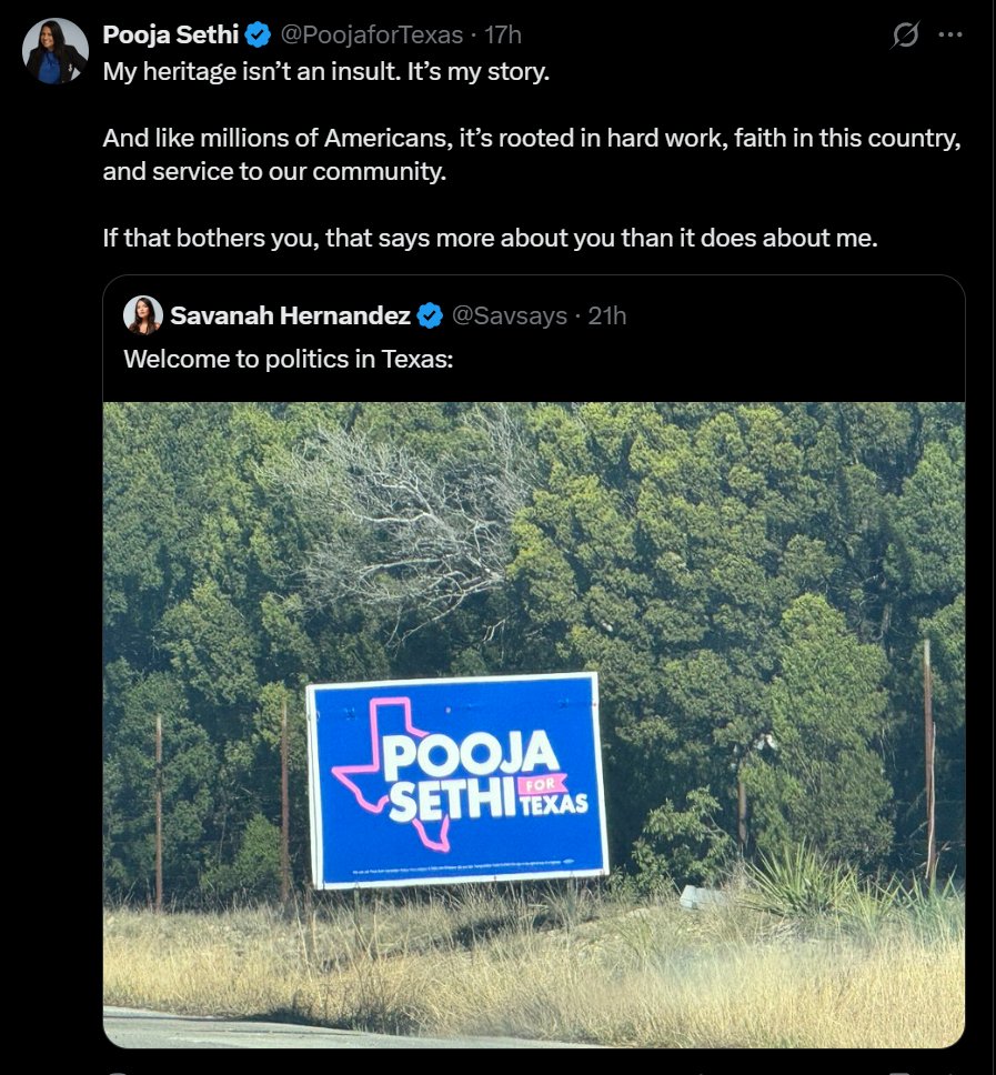 There's this clever game Indians play where they pretend to espouse your values by repeating words that are important to you

And then when they come to power they always, without exception seek to open doors for more of their cousins to come over

There are exactly zero