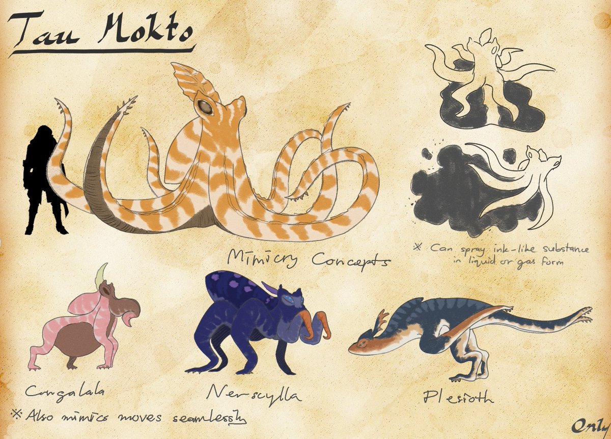 Cephalopod that mimics other monsters' looks and moves for protection.

#MonsterHunter