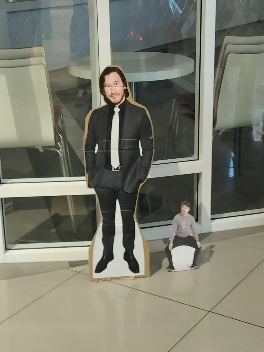 tuberosewine's tweet photo. @DeltyThe73rd Went to the fan screening in johor and someone brought two paper cutouts of markiplier https://t.co/7OoS9xNYAs