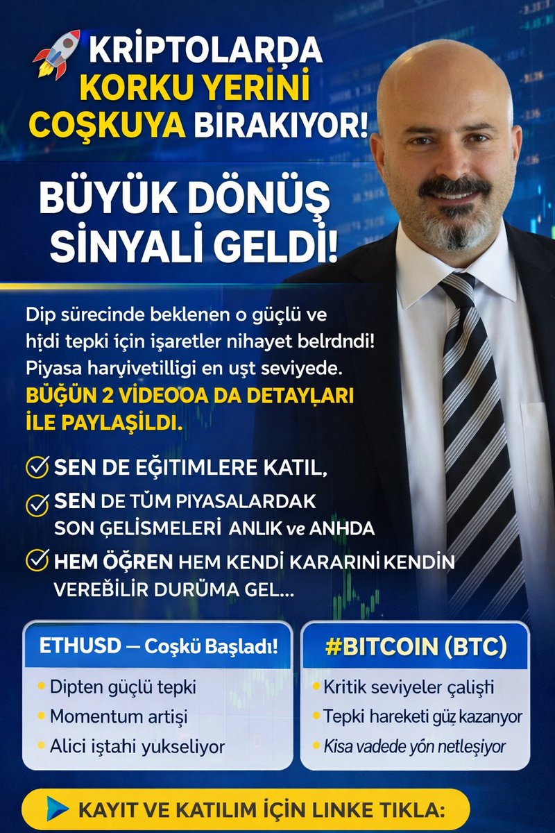 HalilRecber's tweet photo. 🚀 KRİPTOLARDA KORKU YERİNİ COŞKUYA VE RAHATLAMAYA BIRAKMAK ÜZERE....
BÜYÜK DÖNÜŞ SİNYALİ GELDİ!
#BTCUSD #ETHUSD #TRUMP #MELANIE #XRPSUD #DOTUSD
Dip sürecinde beklenen o güçlü ve hızlı tepki için işaretler nihayet belirdi! Piyasa hareketliliği en üst seviyede.
https://t.co/MUPyQJyLMB
📊 GÜNCEL ANALİZ VE SON DURUM: ETHUSD COŞKU BAŞLADI...
#BITCOIN (BTC) İMLA REKLAM YAP KANKA GÖRSEL OLSUN MAVİ BEYAZ SARI