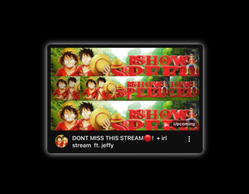 IShowSpeedHQ's tweet photo. 🚨| BREAKING: Speed just scheduled a stream where he’ll be going LIVE IRL with Jeffy 😂🔥 https://t.co/UWI4aeijWp