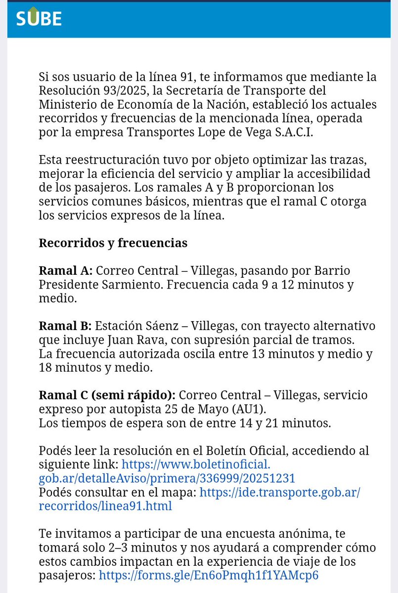 CiudadDeBondis's tweet photo. 91 AL CORREO ¿ARRANCA?
Ayer SUBE envió un mail a distintos usuarios informando cambios en la #Linea91 (siendo algo novedoso en la forma de comunicar porque no lo venían haciendo).
Por ahora solo el Semirapido llega a Pza de Mayo/Correo. El resto sigue llegando a Constitución https://t.co/7qmFXIEu16