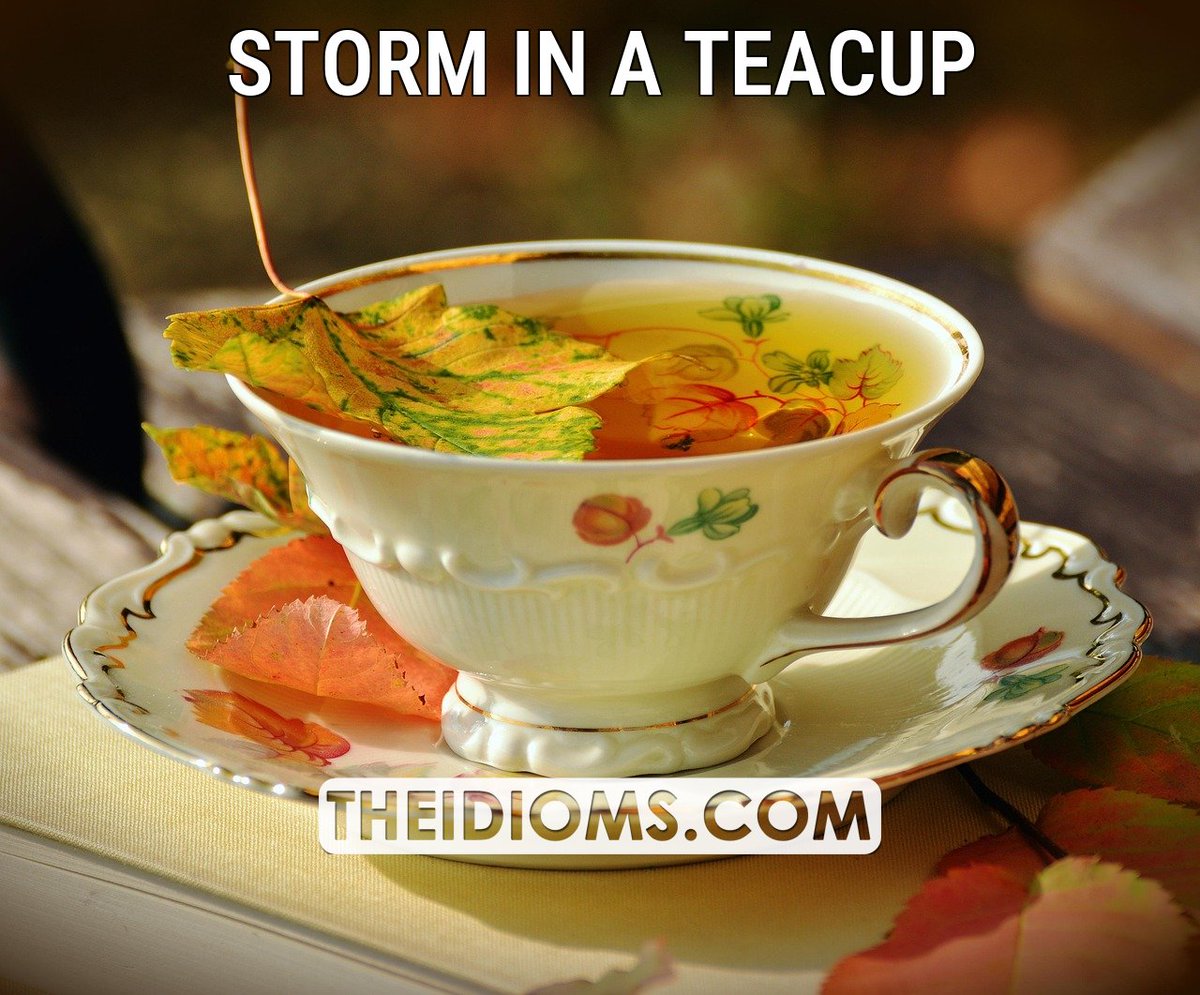 theidioms's tweet image. STORM IN A TEACUP: Meaning: a lot of unnecessary anger and worry about a matter that is not important.

 Read more: theidioms.com/storm-in-a-tea…

 #storminateacup #idioms #englishidioms #idiomsandphrases #phrasalverbs #dailyenglish #commonphrases #sayings… theidioms.com
