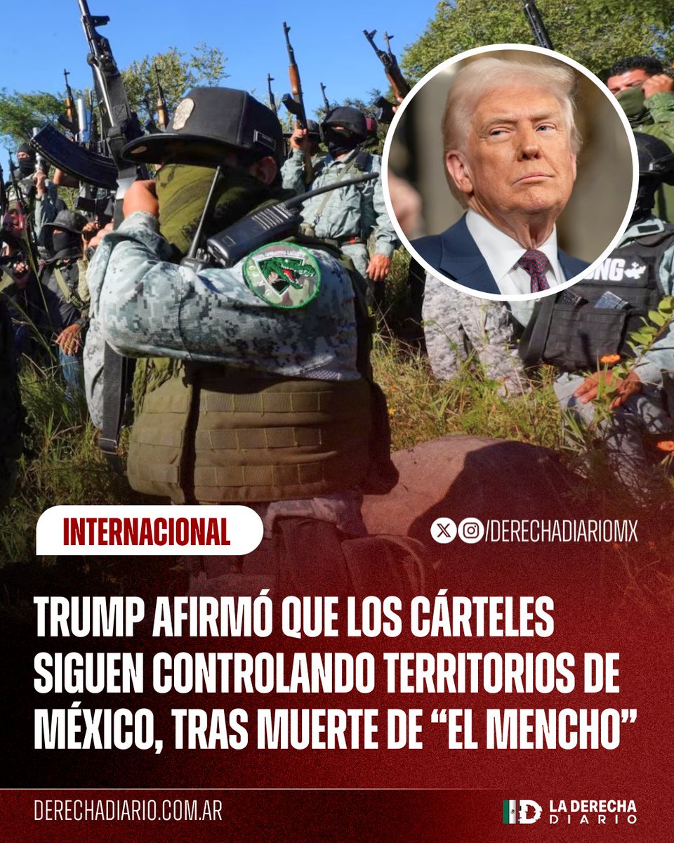 🇲🇽🇺🇸 | Durante su discurso en el Congreso de Estados Unidos, el Presidente Donald Trump afirmó que los cárteles terroristas siguen controlando gran parte de territorio mexicano tras la captura y muerte de "El Mencho", líder del CJNG.